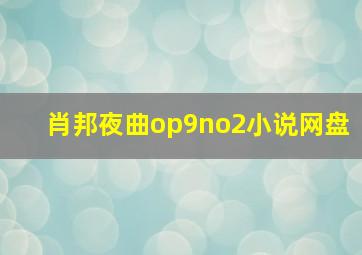 肖邦夜曲op9no2小说网盘