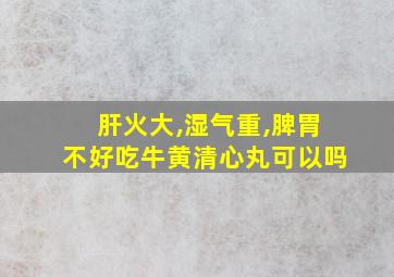 肝火大,湿气重,脾胃不好吃牛黄清心丸可以吗