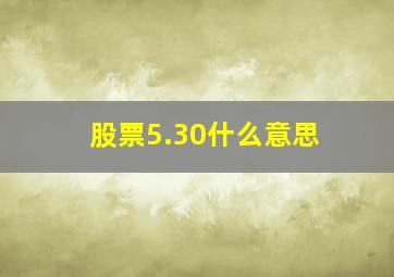 股票5.30什么意思