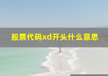 股票代码xd开头什么意思