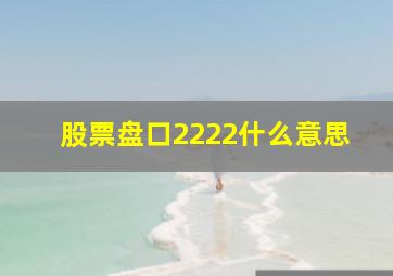 股票盘口2222什么意思