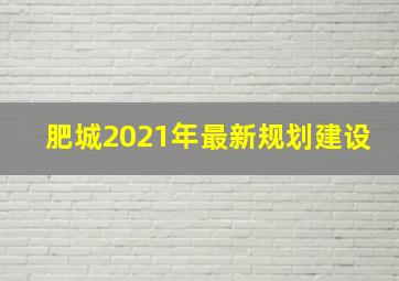 肥城2021年最新规划建设