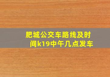 肥城公交车路线及时间k19中午几点发车