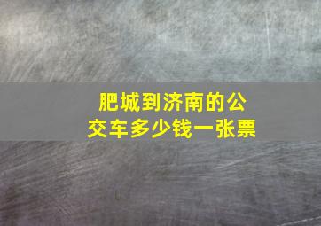 肥城到济南的公交车多少钱一张票