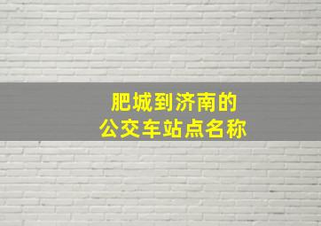 肥城到济南的公交车站点名称