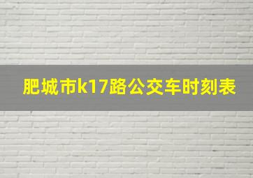 肥城市k17路公交车时刻表