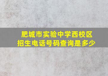 肥城市实验中学西校区招生电话号码查询是多少