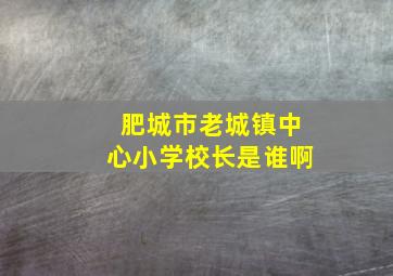 肥城市老城镇中心小学校长是谁啊