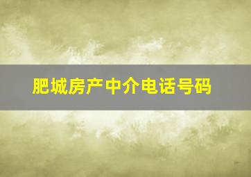 肥城房产中介电话号码