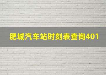 肥城汽车站时刻表查询401