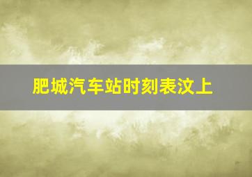 肥城汽车站时刻表汶上