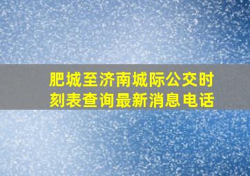 肥城至济南城际公交时刻表查询最新消息电话