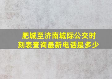 肥城至济南城际公交时刻表查询最新电话是多少