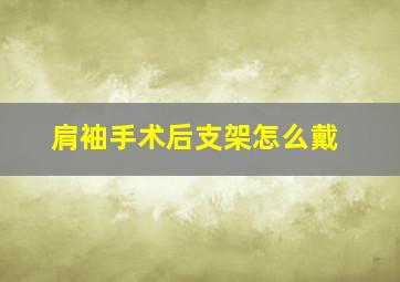 肩袖手术后支架怎么戴