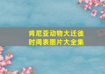 肯尼亚动物大迁徙时间表图片大全集