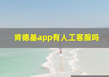 肯德基app有人工客服吗