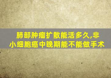 肺部肿瘤扩散能活多久,非小细胞癌中晚期能不能做手术