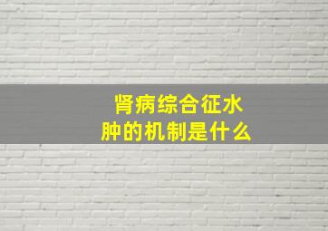 肾病综合征水肿的机制是什么