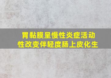 胃黏膜呈慢性炎症活动性改变伴轻度肠上皮化生