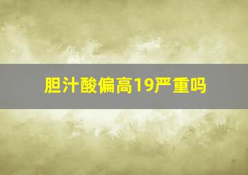 胆汁酸偏高19严重吗