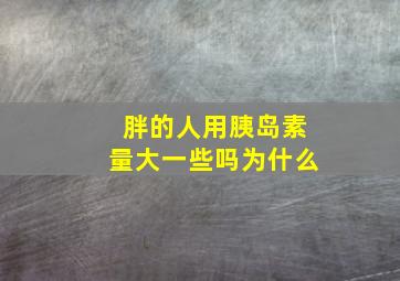 胖的人用胰岛素量大一些吗为什么