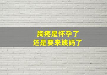 胸疼是怀孕了还是要来姨妈了