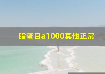 脂蛋白a1000其他正常