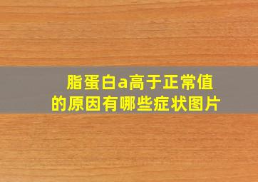 脂蛋白a高于正常值的原因有哪些症状图片