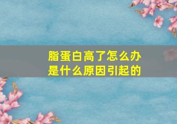 脂蛋白高了怎么办是什么原因引起的