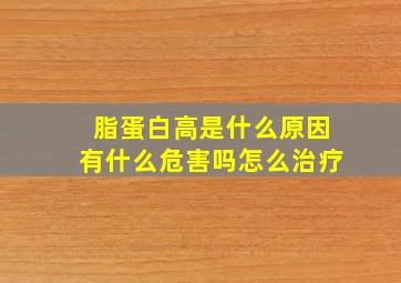 脂蛋白高是什么原因有什么危害吗怎么治疗