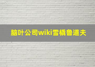 脑叶公司wiki雪橇鲁道夫