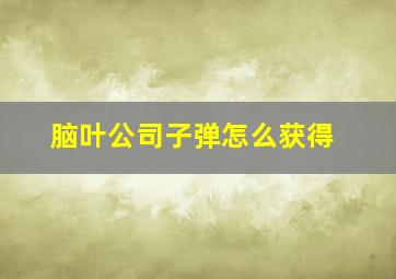 脑叶公司子弹怎么获得