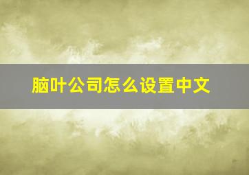 脑叶公司怎么设置中文