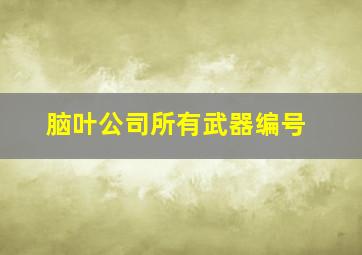 脑叶公司所有武器编号