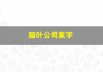 脑叶公司紫字