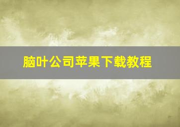 脑叶公司苹果下载教程