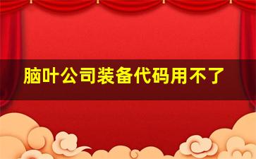 脑叶公司装备代码用不了