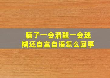 脑子一会清醒一会迷糊还自言自语怎么回事