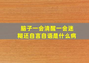 脑子一会清醒一会迷糊还自言自语是什么病