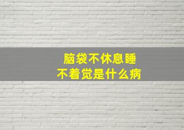 脑袋不休息睡不着觉是什么病