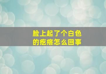 脸上起了个白色的疙瘩怎么回事