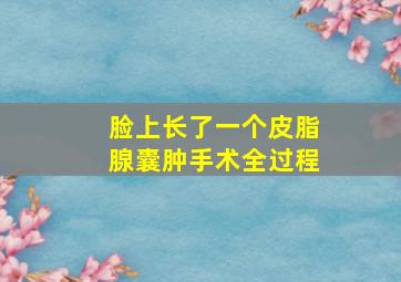 脸上长了一个皮脂腺囊肿手术全过程