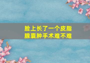 脸上长了一个皮脂腺囊肿手术难不难