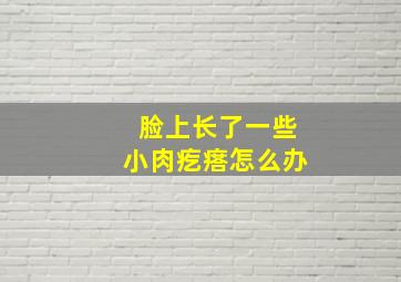 脸上长了一些小肉疙瘩怎么办