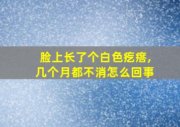 脸上长了个白色疙瘩,几个月都不消怎么回事