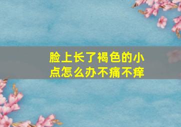 脸上长了褐色的小点怎么办不痛不痒