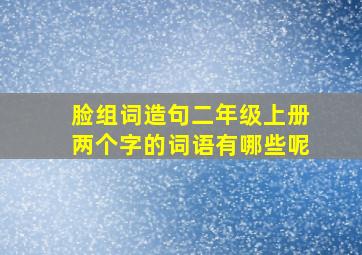 脸组词造句二年级上册两个字的词语有哪些呢