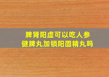 脾肾阳虚可以吃人参健脾丸加锁阳固精丸吗