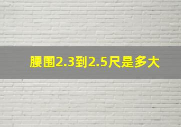 腰围2.3到2.5尺是多大