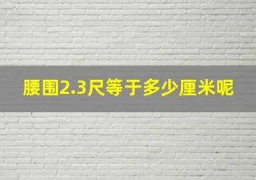 腰围2.3尺等于多少厘米呢